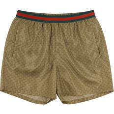 Gucci Swimwear Gucci GG Supreme Monogrammed Shell Swim Shorts Brown