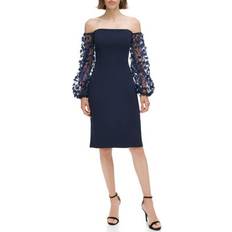 Eliza J Off-The-Shoulder Dress Navy