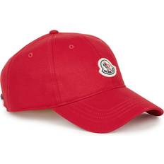 Moncler Unisex Caps Moncler Logo Cotton-twill cap Red