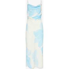 Pretty Lavish Womens Blue Cream Floral Keisha Floral-print Woven Chiffon Dress