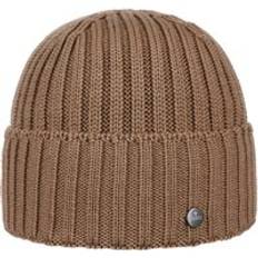 Lierys Merino Knit Beanie with Cuff and Fleece light brown One