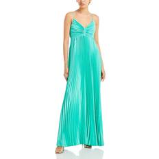 Pliegues Vestidos Likely Asra Pleated Satin Gown - Baltic Sea