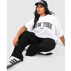 3XL T-shirts boohoo Womens Plus New York Oversized T-Shirt - White