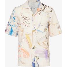 Paul Smith Men Shirts Paul Smith Mens ED Vaycay Graphic-print Woven Shirt MULTI COLOURED