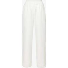 Womens White Wide-leg High-rise Cotton-poplin Trousers WHITE