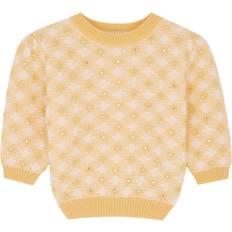 Alessandra Rich Embellished Mohair-blend Jumper Yellow