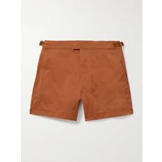 Zegna Straight-Leg Mid-Length Swim Shorts Men Brown