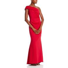 Rojo - Vestido a la rodilla Vestidos Eliza J One Shoulder Satin Gown Ruby Red