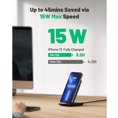 Iniu Wireless Charger 15W Fast Wireless Charging Stand Qi Certified Sleep friendly Adaptive Light Dual Charging Modes for Plus Samsung Pixel LG etc