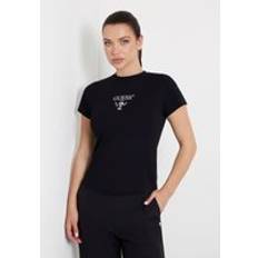 Guess Kläder Guess Front Logo Stretch T-Shirt Black