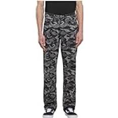Kamouflage Jeans Urban Classics mäns Laser Camo tryckta jeans byxor, blacklaser camo