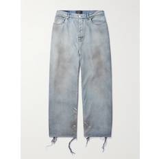 Balenciaga Jeans Balenciaga Distressed Straight-Leg Jeans Men Blue