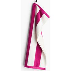 H&M Randig handduk Gästhandduk Vit, Rosa (70x50cm)