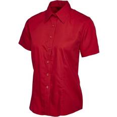 Women Shirts Uneek UC712 Ladies Poplin Half Sleeve Shirt COLOUR: Red