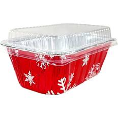 Holiday Christmas Snowflake Aluminum Foil Small Loaf Bread Tin