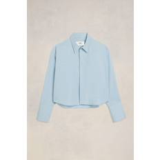 Ami Paris Women Shirts Ami Paris Cropped Shirt Blue Unisex