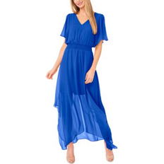 CeCe Women's Smocked Waist Flutter Sleeve Dress Deep Royal Blue