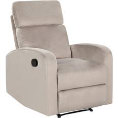 Beige - Reclinerfåtöljer Beliani Modern Fabric Velvet Manual Armchair
