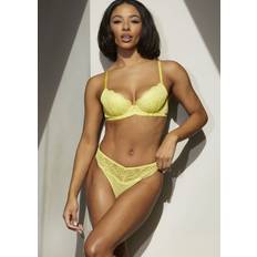 Amarillo Sujetadores Ann Summers Sexy Lace Planet Padded Plunge Bra Yellow 38FF