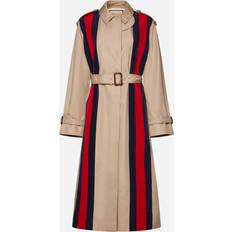 Gucci Women Outerwear Gucci Belted cotton-blend trench coat Light camel