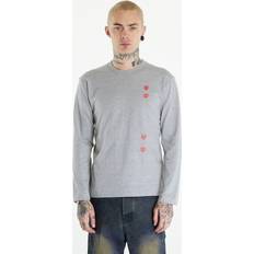 Comme des Garçons Kläder Comme des Garçons Play Long Sleeve Logo Print T-Shirt - Grey
