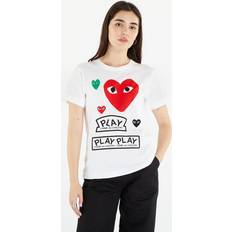 Comme des Garçons Kläder Comme des Garçons Play Heart Logo Tee - White