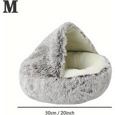 Pets YETP Star Coffee color, M50cm/20inch 1pc Cozy Plush Hooded Bed