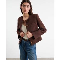 Cropped Outerwear Nili Lotan Paige Tweed Jacket ESPRESSO