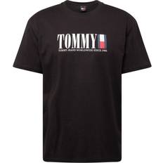 6XL T-shirts Tommy Hilfiger Flag Logo Crew Neck T-shirt - Black