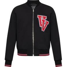 Versace Herr Ytterkläder Versace Bomberjacka Med Patches Och Ribbade Muddar
