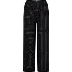Silk Sleepwear Toteme Logo Mid-Rise Silk Pants - Black