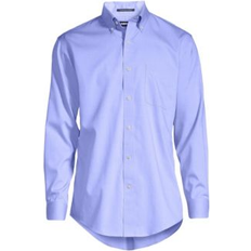 Lands' End Men Shirts Lands' End Men's Tailored Fit No Iron Solid Supima Cotton Pinpoint Buttondown Collar Dress Shirt Light blue 16.5 34