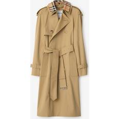 Burberry Outerwear Burberry Long Detachable Collar Gabardine Trench Coat Flax