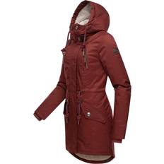 Rosso Cappotti Ragwear Cappotto Funzionale 'Elsie' - Crema/Rosso Vino