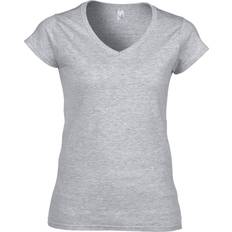 Gildan Softstyle Heather V Neck T-Shirt Grey