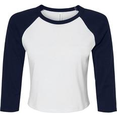 Bella+Canvas Micro-Rib Raglan Sleeve Crop T-Shirt Off White