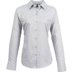 Womens Signature Oxford Long-Sleeved Shirt - Silver