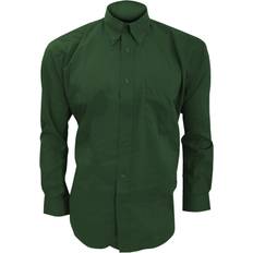 Clothing Kustom Kit Long Sleeve Corporate Oxford Shirt Bottle Green in