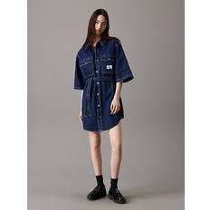 Calvin Klein Cotone Vestiti Calvin Klein Abito Camicia - Blu Denim