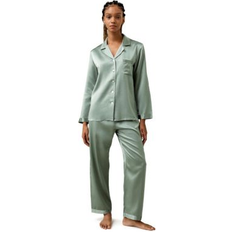 LilySilk Women's Momme Full Length Pajamas Set Avocado-green Medium