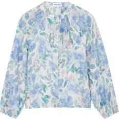 Bella Dahl Floral-print Linen Blouse White