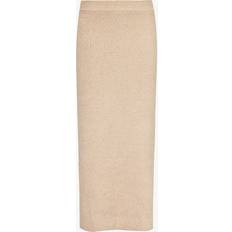Pretty Lavish Womens Taupe Kourtney Elasticated-waist Knitted Midi Skirt TAUPE