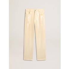 GOLDEN GOOSE Wide Jeans With Sequins - Cream