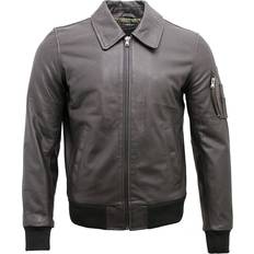 Infinity Leather Infinity Leather Mens Cowhide Airline A2 Airforce Bomber Jacket Black/Brown