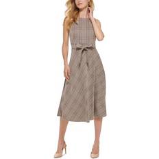 Calvin Klein Midi Dresses Calvin Klein Womens Plaid Polyester Midi Dress