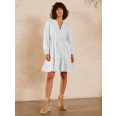 Great Plains Crete Embroidered Mini Dress, Bright White