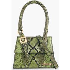 Jacquemus Womens Green Le Chiquito Medium Snakeskin-embossed Leather Top-handle bag GREEN