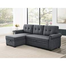 Right - Sofa Beds Sofas Latitude Run Rossignol Dark Gray Sofa 86" 3 Seater