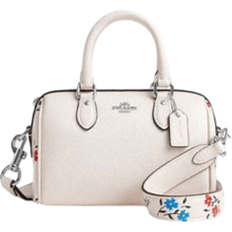 Coach Mini Rowan Crossbody With Floral Print - Silver/Chalk Multi