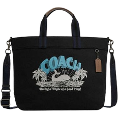 Coach Tote Bag 38 With Whale Graphic - Gunmetal/Black Multi